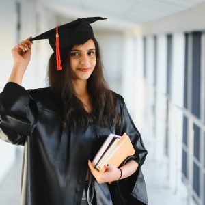 portrait of indian graduate student