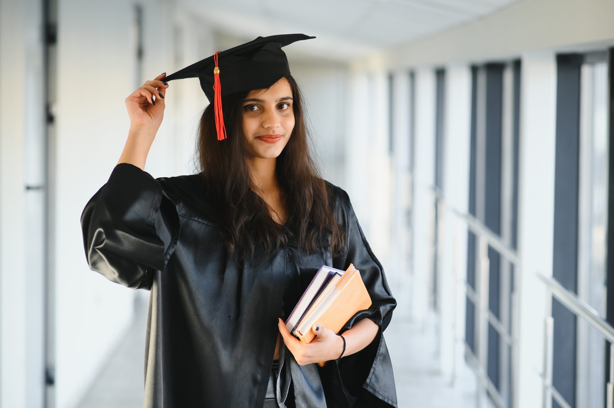 portrait of indian graduate student